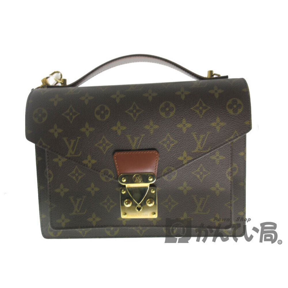 LOUIS VUITTON Monceau Monogram Canvas Brown Handbag Shoulder Bag